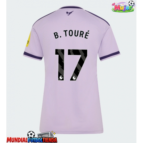 Camiseta Newcastle United Bazoumana Toure #17 Tercera Equipación Replica 2026-27 para mujer mangas cortas